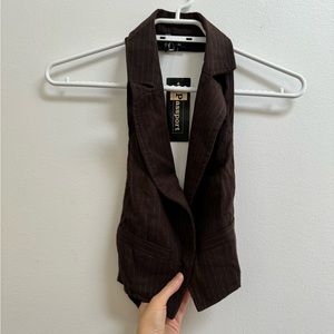 Y2K Passport Pinstripe Vest M